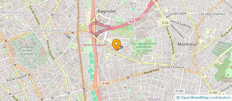 localisation de l'entreprise MONSIEUR OLIVIER RELIER à BAGNOLET