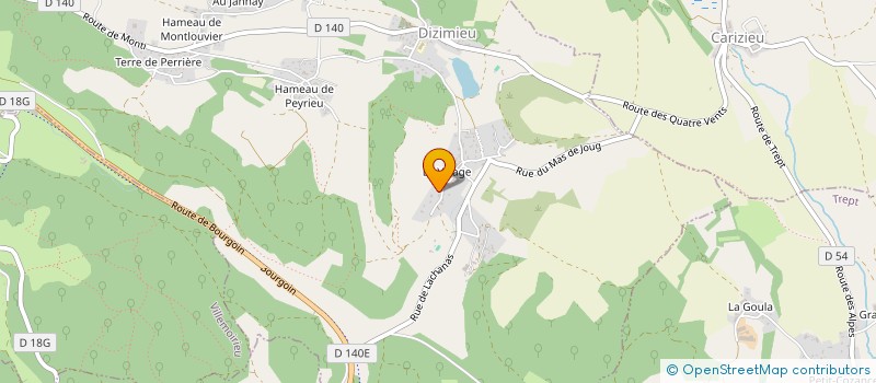 localisation de l'entreprise MONSIEUR OLIVIER THEVENOUX  DIZIMIEU