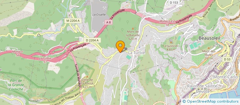 localisation de l'entreprise MONSIEUR PASCAL BOUDEAUD à LA TURBIE