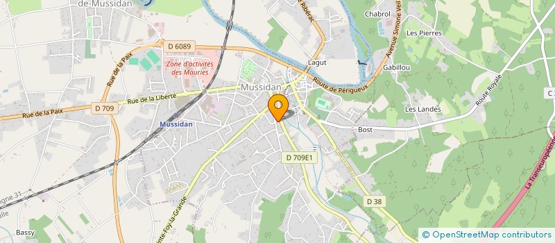 localisation de l'entreprise MONSIEUR PASCAL HENNETIER  MUSSIDAN