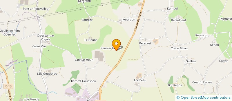 localisation de l'entreprise MONSIEUR PASCAL HURET à PLABENNEC