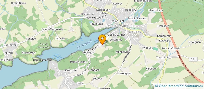 localisation de l'entreprise MONSIEUR PASCAL KERVESTIN  L HOPITAL CAMFROUT