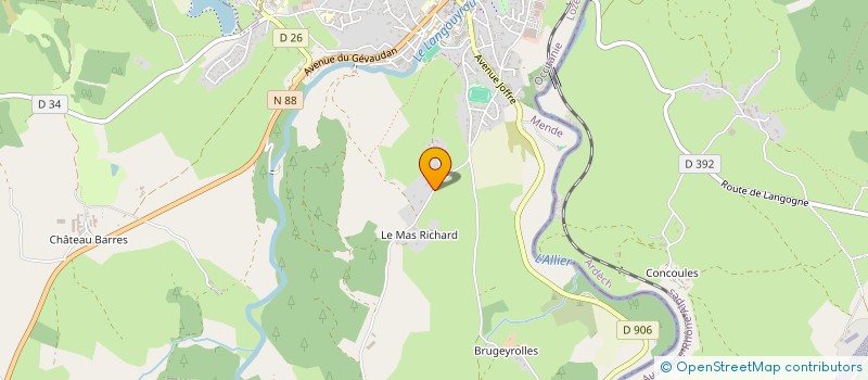 localisation de l'entreprise MONSIEUR PASCAL LAGET  LANGOGNE