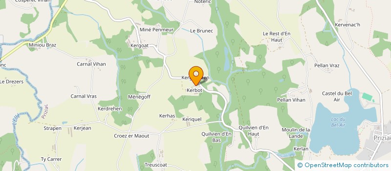 localisation de l'entreprise MONSIEUR PASCAL LE FUR à PRIZIAC