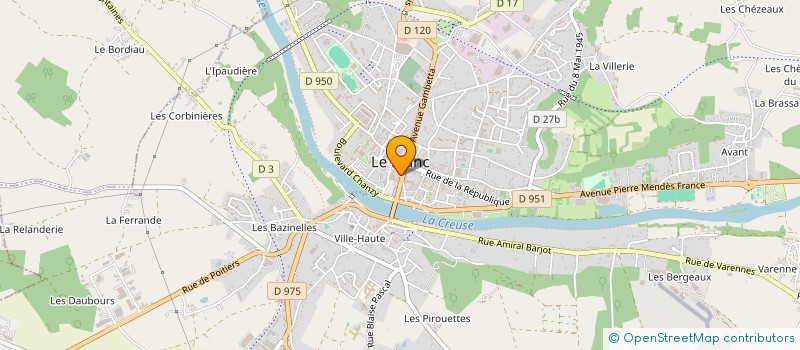 localisation de l'entreprise MONSIEUR PASCAL LEROUX à LE BLANC