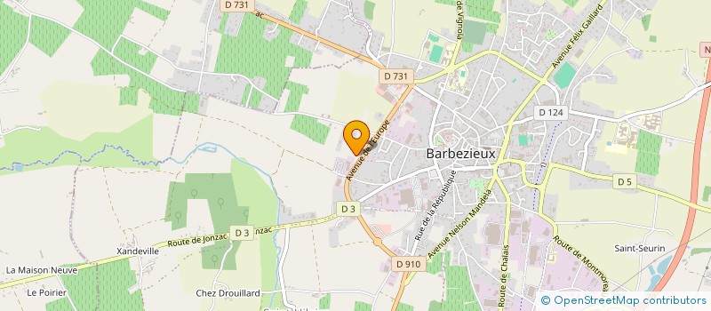 localisation de l'entreprise MONSIEUR PASCAL ROUSSEAU  BARBEZIEUX SAINT HILAIRE