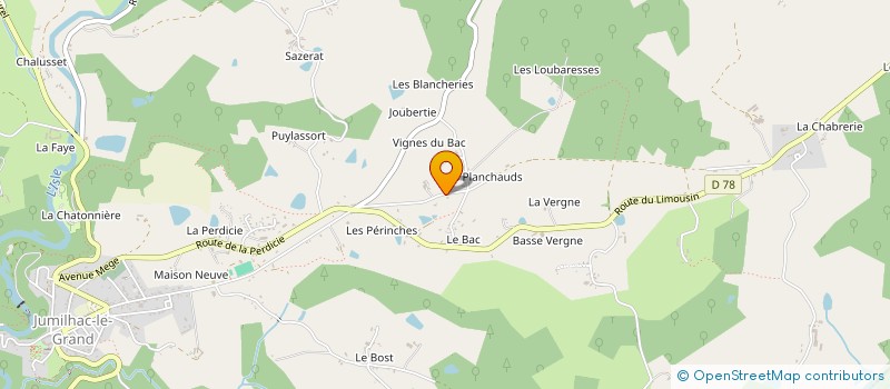 localisation de l'entreprise MONSIEUR PASCAL SYLVAIN  JUMILHAC-LE-GRAND