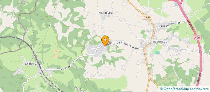 localisation de l'entreprise MONSIEUR PASCAL SZYM  CRESSENSAC-SARRAZAC