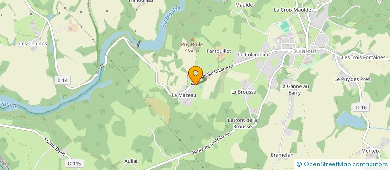 localisation de l'entreprise MONSIEUR PATRICE BESNARD à BUJALEUF