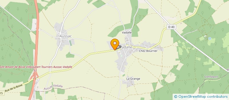 localisation de l'entreprise MONSIEUR PATRICE DURUISSEAU à AUSSAC-VADALLE