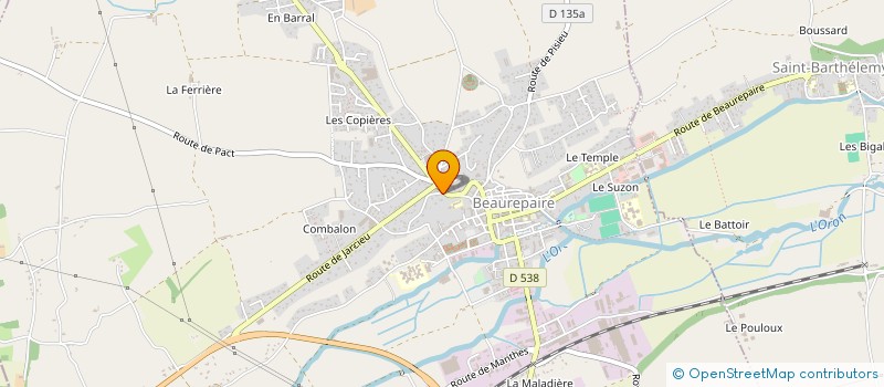localisation de l'entreprise MONSIEUR PATRICE GUILLOT à BEAUREPAIRE
