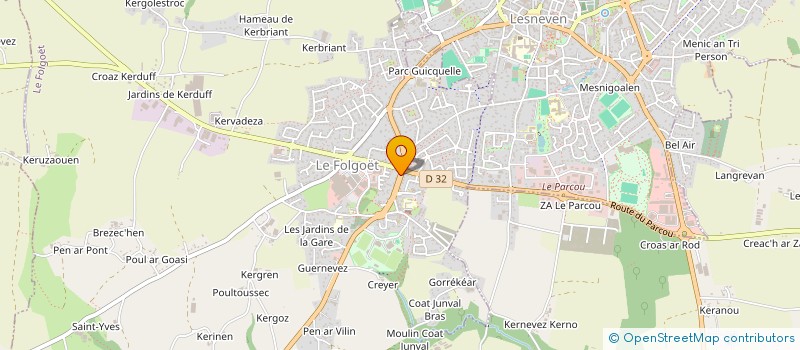 localisation de l'entreprise MONSIEUR PATRICE KERVARREC à LE FOLGOET
