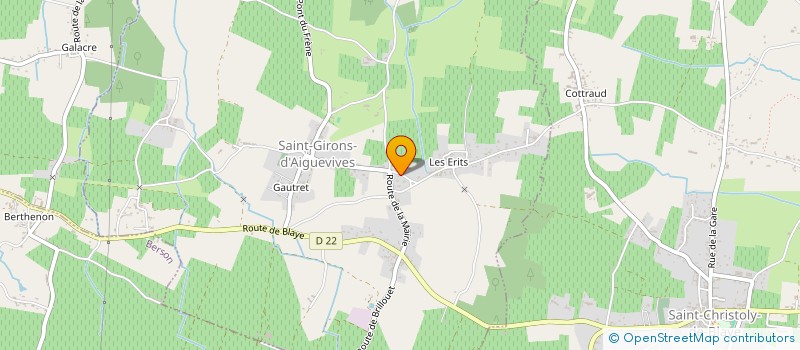 localisation de l'entreprise MONSIEUR PATRICE PENAUD  SAINT-GIRONS-D'AIGUEVIVES