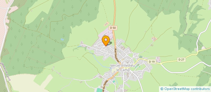 localisation de l'entreprise MONSIEUR PATRICE POURCELOT  VERCEL-VILLEDIEU-LE-CAMP