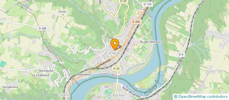 localisation de l'entreprise MONSIEUR PATRICE VILLENEUVE  CONDRIEU