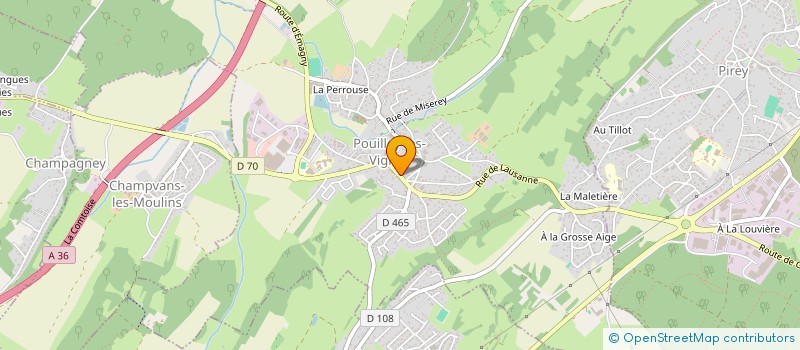 localisation de l'entreprise MONSIEUR PATRICE VUILLEMIN à POUILLEY-LES-VIGNES