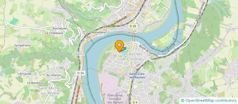 localisation de l'entreprise MONSIEUR PATRICK AUGER  LES ROCHES-DE-CONDRIEU