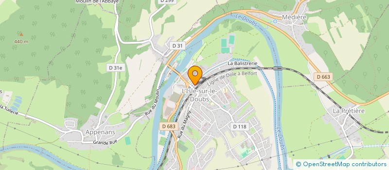 localisation de l'entreprise MONSIEUR PATRICK CHOFFAT à L'ISLE-SUR-LE-DOUBS