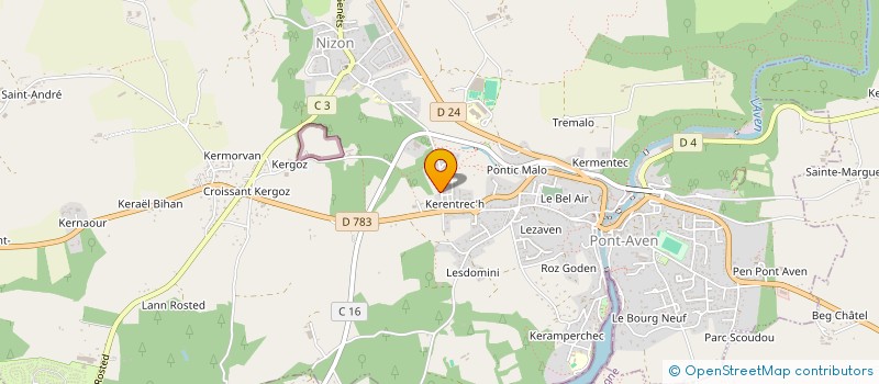 localisation de l'entreprise MONSIEUR PATRICK COLOMER  PONT-AVEN