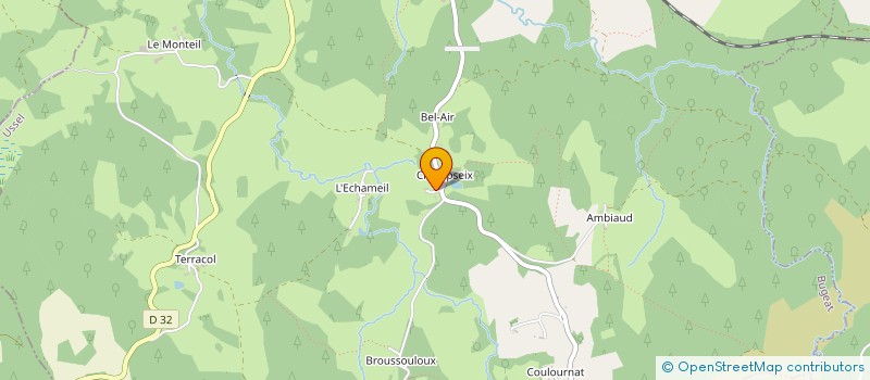 localisation de l'entreprise MONSIEUR PATRICK COURTEIX  BUGEAT