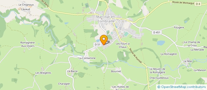 localisation de l'entreprise MONSIEUR PATRICK DECLERCQ à MARCILLAT-EN-COMBRAILLE