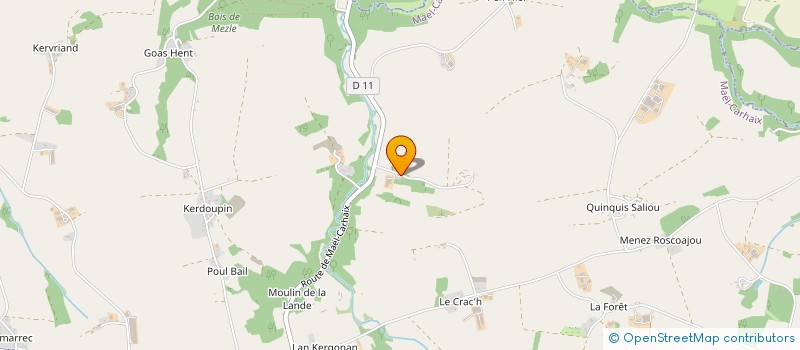 localisation de l'entreprise MONSIEUR PATRICK GARANDEL  MAEL-CARHAIX