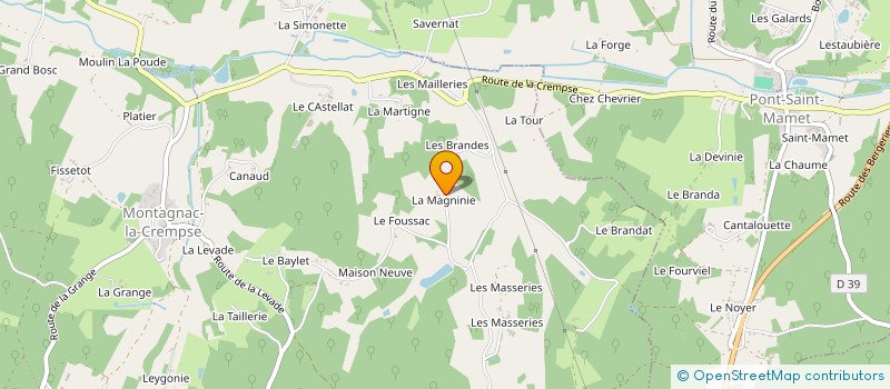 localisation de l'entreprise MONSIEUR PATRICK MARTY à MONTAGNAC LA CREMPSE