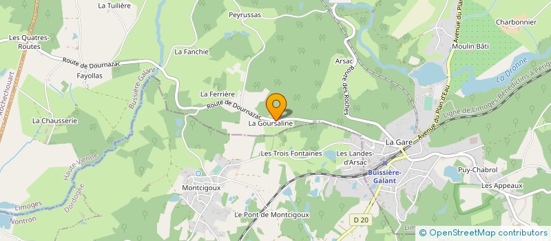 localisation de l'entreprise MONSIEUR PATRICK MAZEAU à BUSSIERE-GALANT