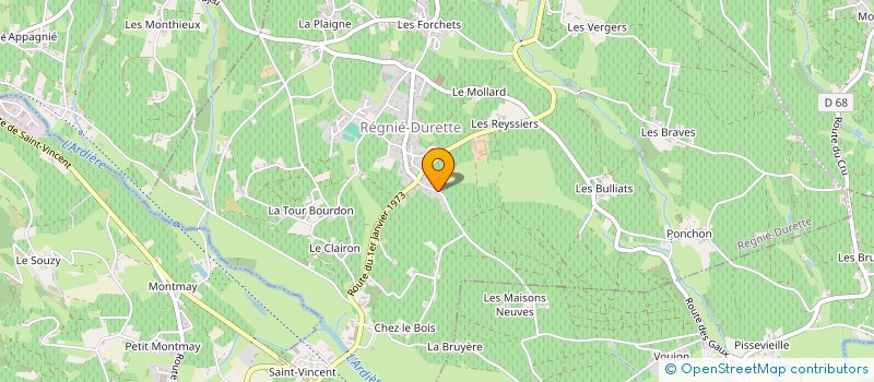 localisation de l'entreprise MONSIEUR PATRICK PECHARD  REGNIE-DURETTE