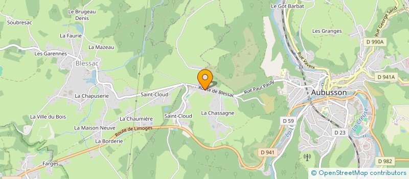 localisation de l'entreprise MONSIEUR PATRICK PINCHON  AUBUSSON
