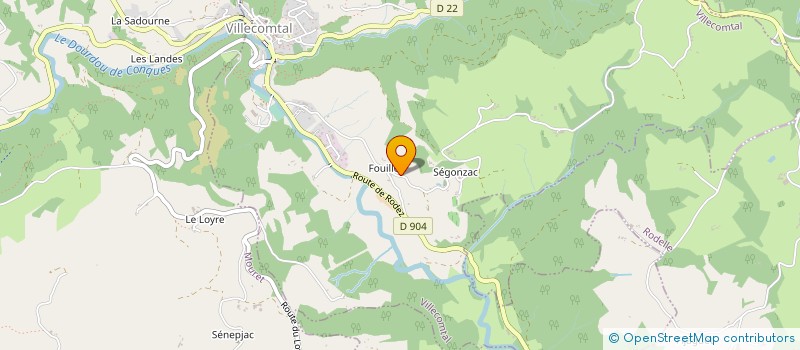 localisation de l'entreprise MONSIEUR PHILIPPE AGUILLON  VILLECOMTAL