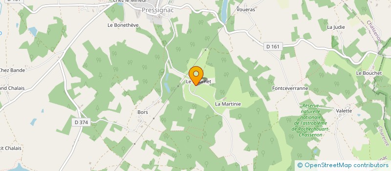 localisation de l'entreprise MONSIEUR PHILIPPE BISSIRIEX à PRESSIGNAC