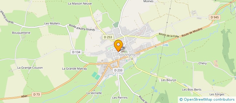 localisation de l'entreprise MONSIEUR PHILIPPE COQUE  SOUVIGNY