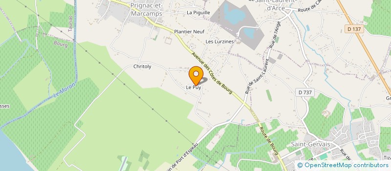 localisation de l'entreprise MONSIEUR PHILIPPE COUTE  PRIGNAC-ET-MARCAMPS