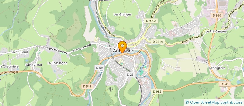 localisation de l'entreprise MONSIEUR PHILIPPE DEMENEIX à AUBUSSON