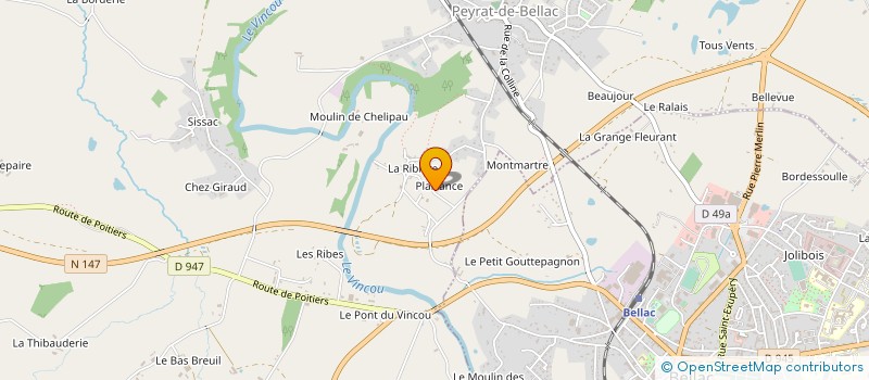 localisation de l'entreprise MONSIEUR PHILIPPE ESTEVENET  PEYRAT-DE-BELLAC