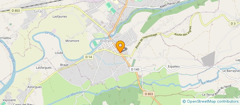 localisation de l'entreprise MONSIEUR PHILIPPE GAVEAU  BRETENOUX