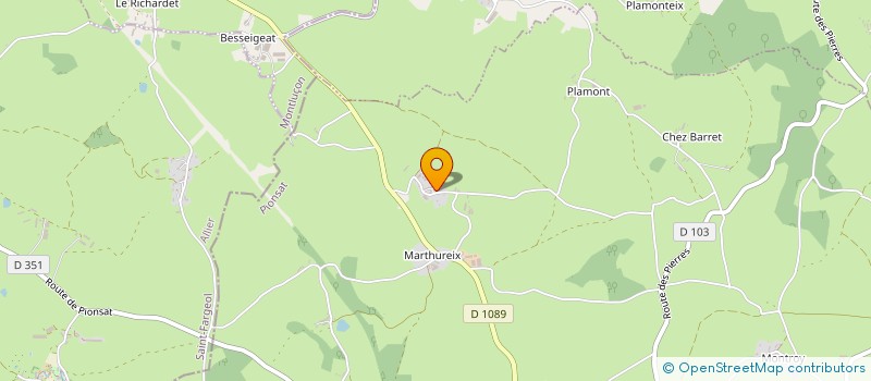 localisation de l'entreprise MONSIEUR PHILIPPE MEUNIER  PIONSAT