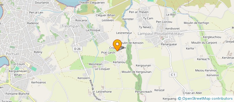 localisation de l'entreprise MONSIEUR PHILIPPE PERROT  PLOUDALMEZEAU