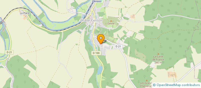 localisation de l'entreprise MONSIEUR PHILIPPE PORCHER  CHATEL-CENSOIR