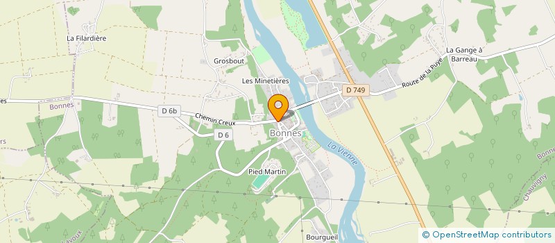 localisation de l'entreprise MONSIEUR PIERRE CHAMBON  BONNES