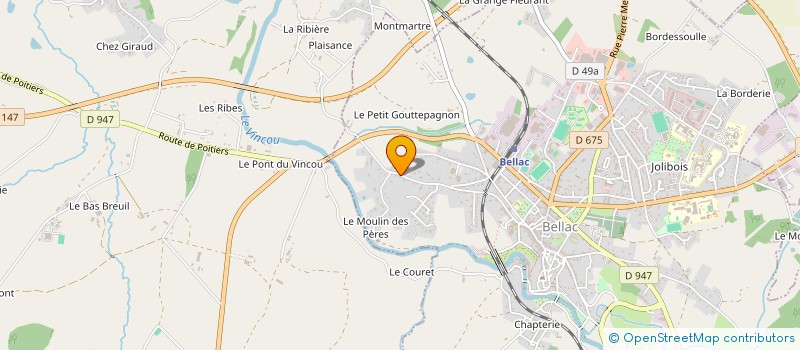 localisation de l'entreprise MONSIEUR PIERRE CHARLES MOREAU  BELLAC