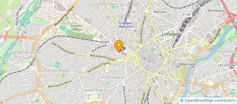 localisation de l'entreprise MONSIEUR PIERRE GAUDILLERE à LIMOGES