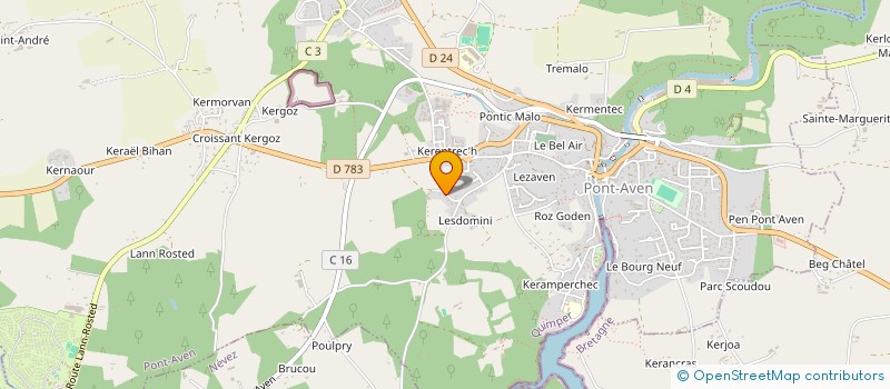 localisation de l'entreprise MONSIEUR PIERRE HOMMET  PONT AVEN