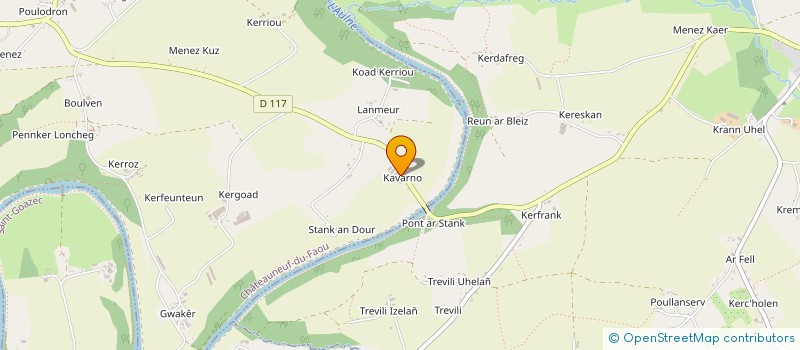 localisation de l'entreprise MONSIEUR PIERRE MADEC  CHATEAUNEUF-DU-FAOU