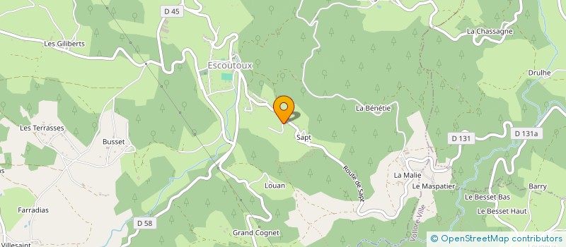 localisation de l'entreprise MONSIEUR PIERRE MARIE BAUD  ESCOUTOUX