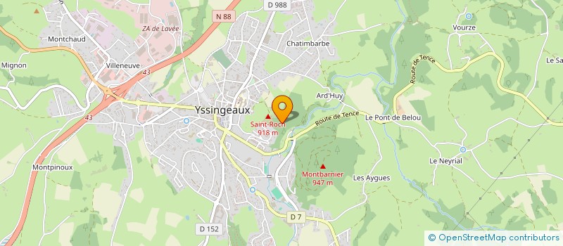 localisation de l'entreprise MONSIEUR PIERRE MASSON  YSSINGEAUX