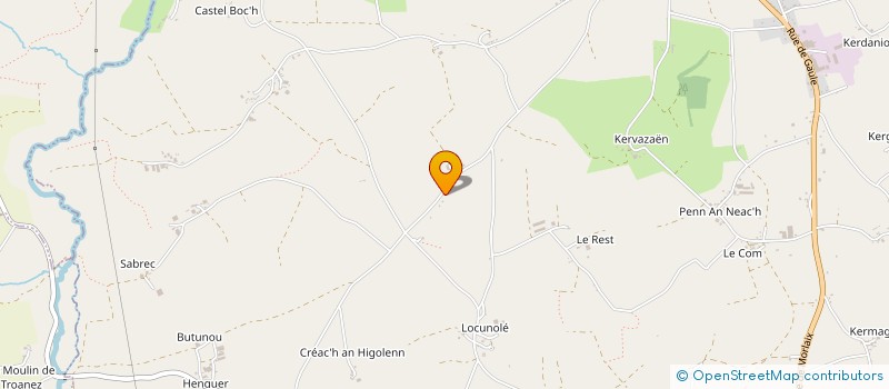 localisation de l'entreprise MONSIEUR PIERRE MORVAN  PLONEVEZ DU FAOU