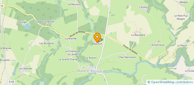 localisation de l'entreprise MONSIEUR PIERRE PARRY  MALLERET-BOUSSAC