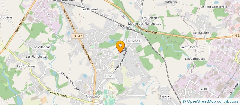 localisation de l'entreprise MONSIEUR PIERRE PEYROUTY à COUZEIX